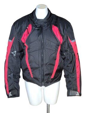 Milano Sport Gamma Mens Motorcycle Jacket Med Black Red Armored Liner